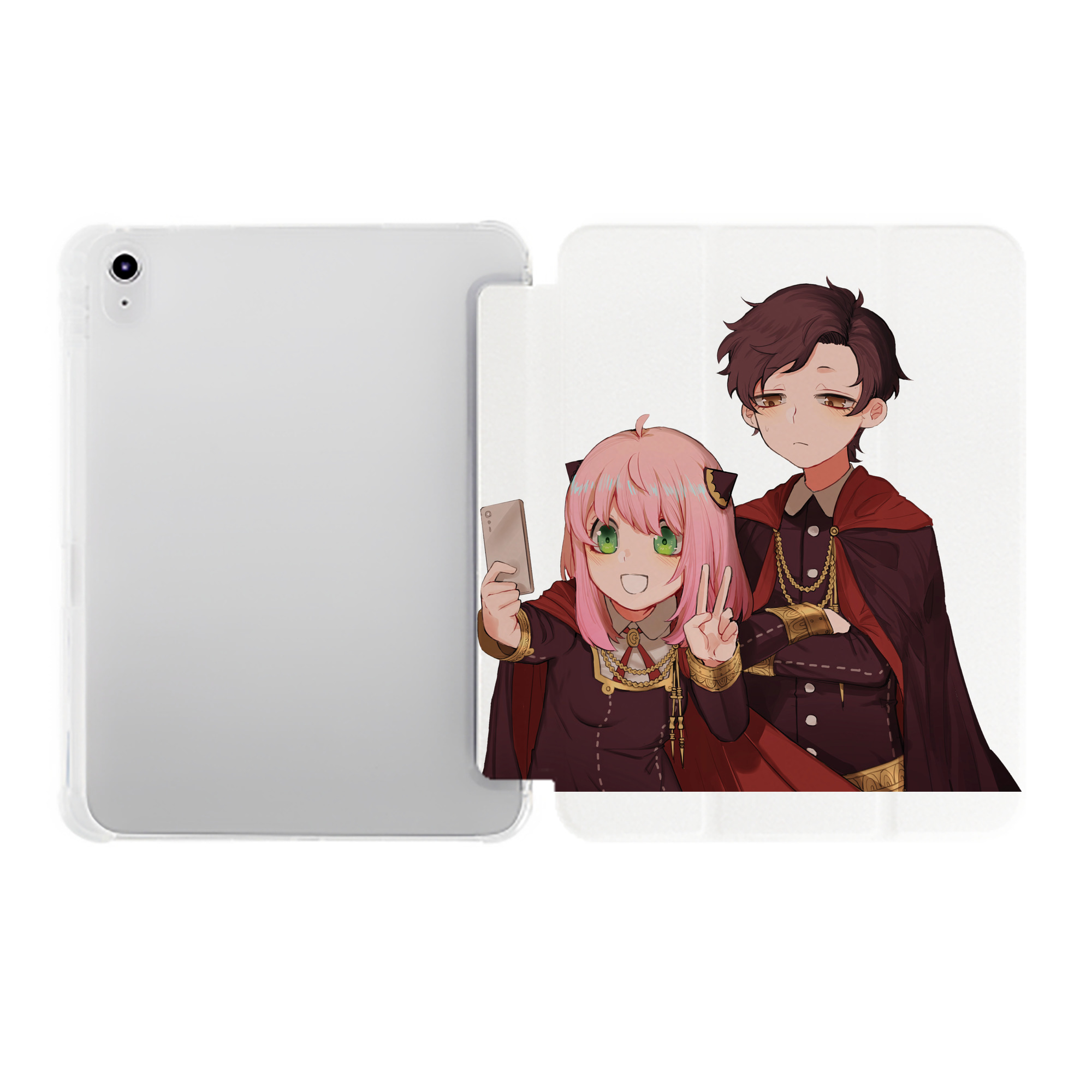 （画像用） SPY×FAMILY间谍家家酒 IPad ケース ペン収納付き 三つ折りスタンド PUレザー×シリコン 対応機種9.5/10.5/10.9インチ
